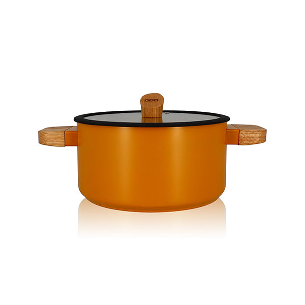 Faitout Ector induction aluminium revêtu 24 cm jaune Ogo - Mathon - 1
