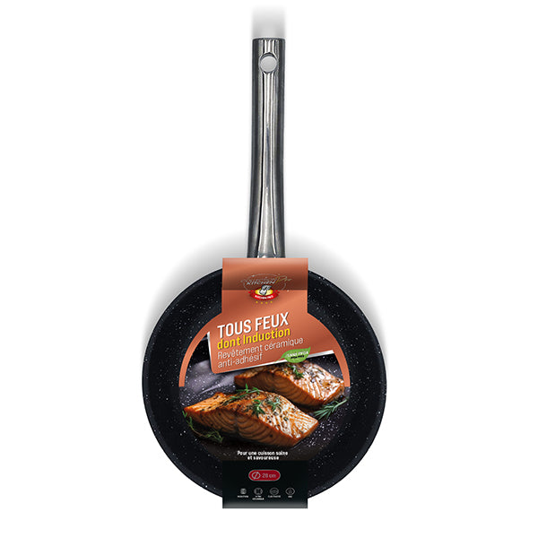 Poêle inox avec revêtement céramique 28 cm Kitchenpro - Mathon - 1