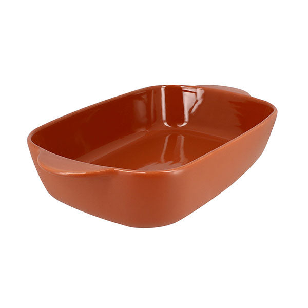Plat à four rectangulaire Octave en grès terracotta 38 x 23 cm  Menastyl - Mathon - 1