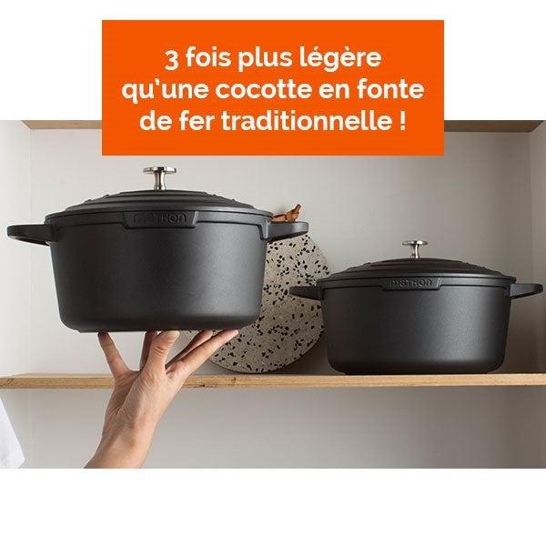 Cocotte légère ronde en fonte d