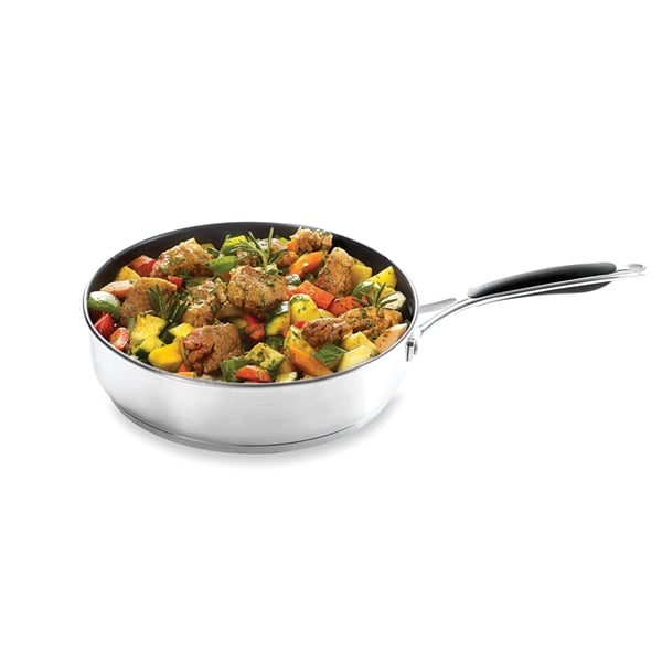 Lot sauteuse inox antiadhérente Excell’Inox 24 cm et couvercle en verre Mathon - Mathon - 2