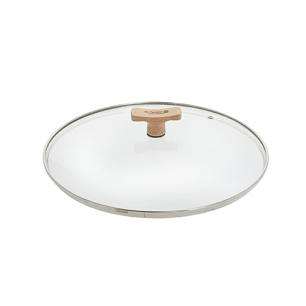 Couvercle verre 28 cm bouton bois de hêtre De Buyer - Mathon - 1