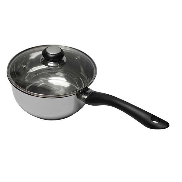 Casserole inox avec couvercle en verre 18 cm Baumalu - Mathon