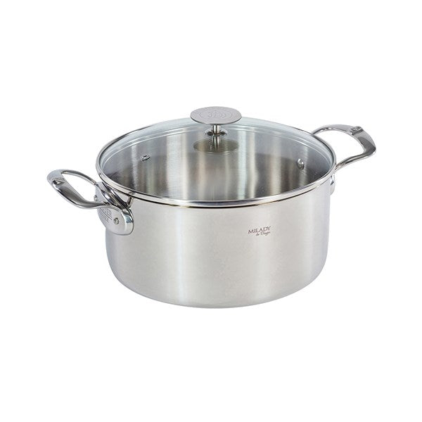 Faitout inox Milady avec couvercle en verre 24 cm 5,4 L De Buyer - Mathon - 1