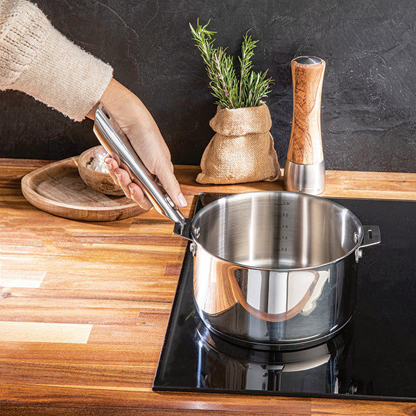 Lot 4 casseroles tout inox Clips’Inox 14, 16, 18 et 20 cm et manche amovible Mathon - Mathon - 3