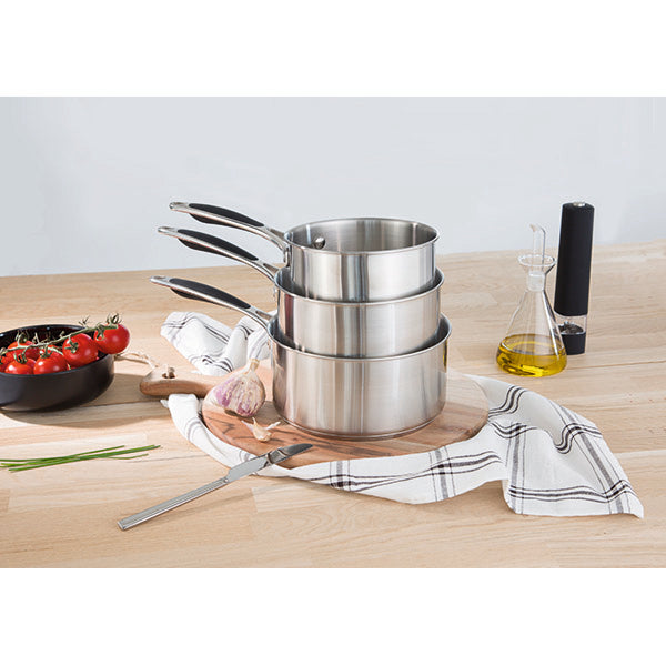 Lot 3 casseroles 16, 18 et 20 cm et 3 poêles 20, 24 et 28 cm tout inox Excell’Inox Mathon - Mathon - 3