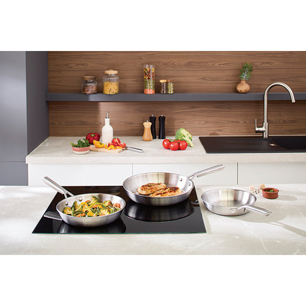 Lot 3 poêles tout inox Triply