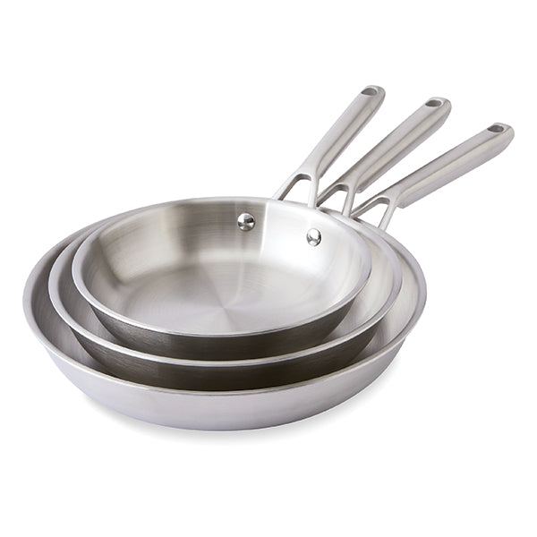Lot 3 poêles tout inox Triply