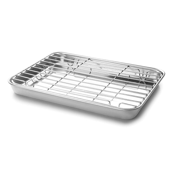 Plat à four en inox avec grille 21,5 cm  Lacor - Mathon - 1
