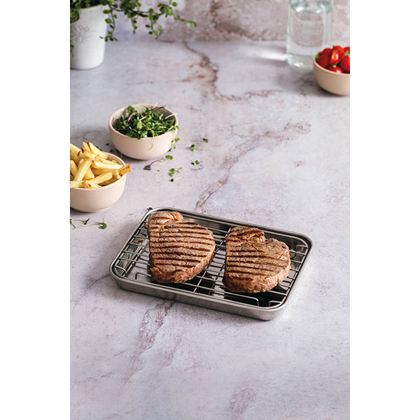 Plat à four en inox avec grille 26,5 cm  Lacor - Mathon - 3