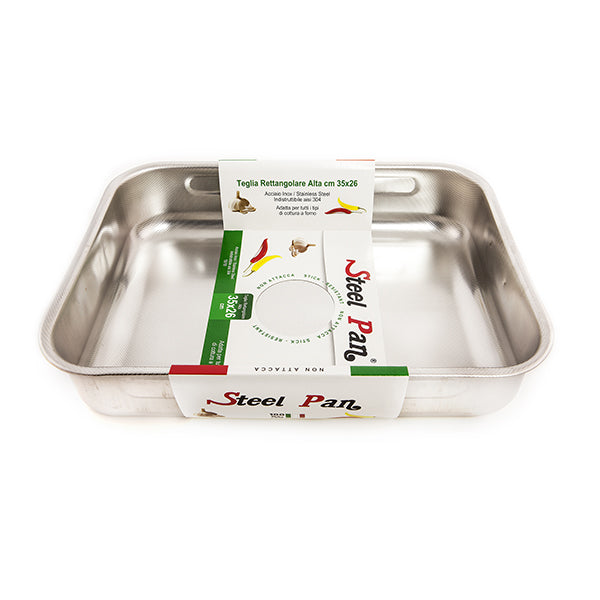 Plat à four rectangulaire en inox 35 x 26 cm Steel Pan - Mathon - 3