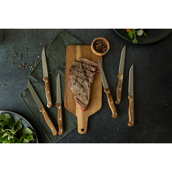 Bloc de 6 couteaux à steak en bois Livoo - Mathon - 5