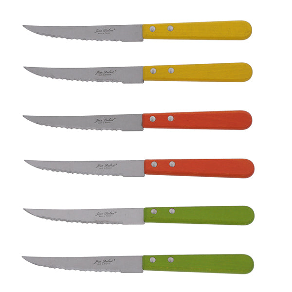 Coffret de 6 couteaux steak en bois de hêtre Tradition Colors Jean Dubost - Mathon - 4