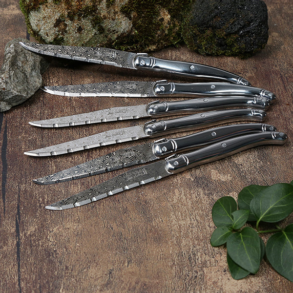 Coffret 6 couteaux Laguiole tout inox Damas Jean Dubost - Mathon - 2