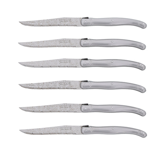 Coffret 6 couteaux Laguiole tout inox Damas Jean Dubost - Mathon - 3
