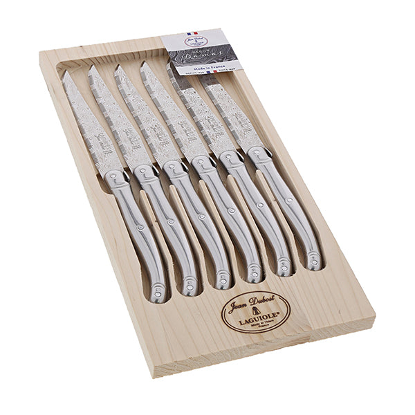Coffret 6 couteaux Laguiole tout inox Damas Jean Dubost - Mathon - 1