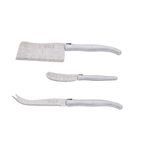 Coffret 3 pièces à fromage Laguiole tout inox Damas Jean Dubost - Mathon - 3