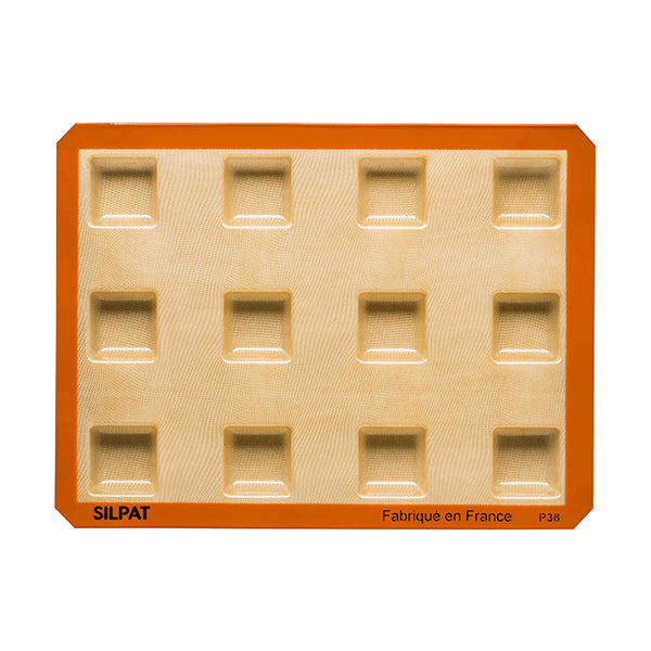 Plaque de 12 empreintes carrés Silpat - Mathon - 1