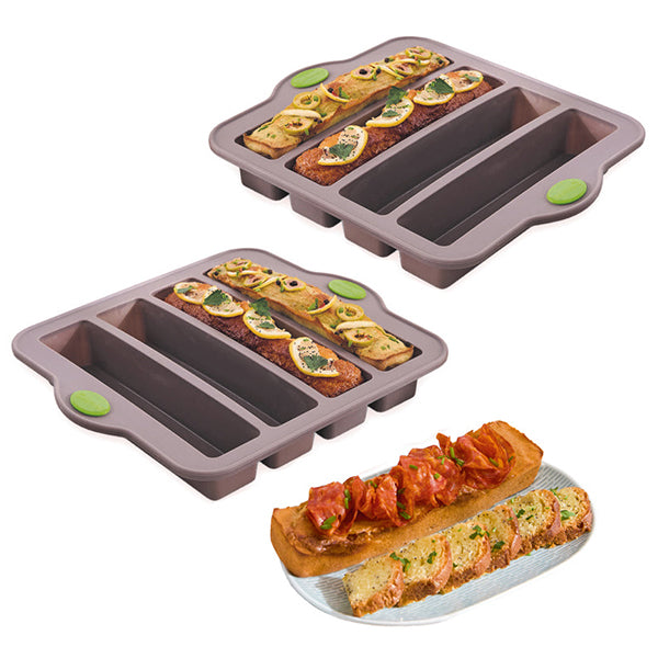 Lot 2 plaques 4 mini-cakes longs apéro Rigiflex Mathon - Mathon - 2