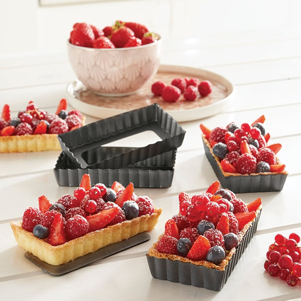 Set de 4 moules à tartelettes avec fonds amovibles Mathon - Mathon - 1