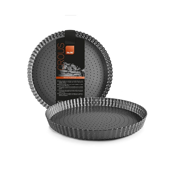 Moule à tarte cannelé perforé antiadhérent avec fond amovible 28 cm Ibili - Mathon - 2