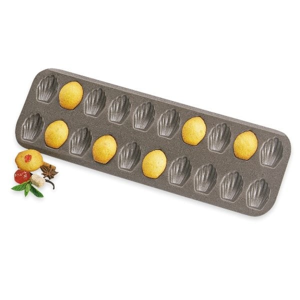 Plaque 20 mini-madeleines acier revêtu antiadhérent Mathon - Mathon - 1