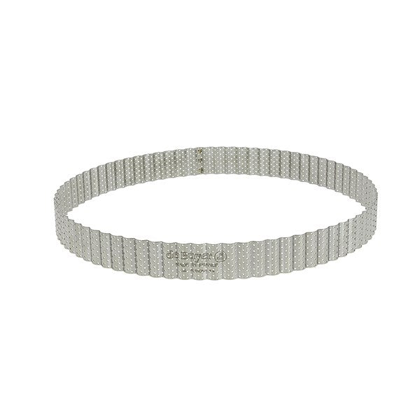 Cercle à tarte perforé cannelé acier inoxydable 28 cm De Buyer - Mathon - 1