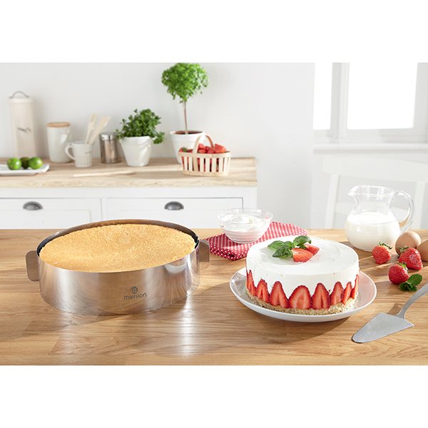 Lot cercle à trancher et cercle à gâteau extensibles inox Mathon - Mathon - 3