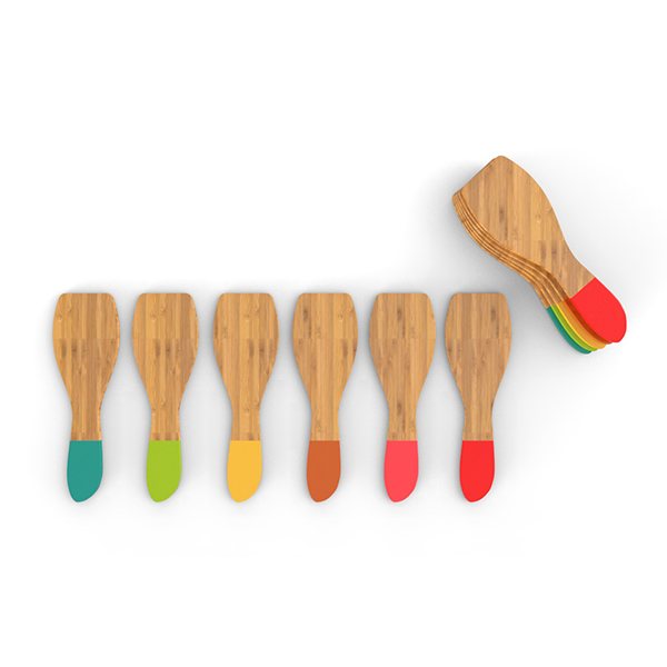 Set 6 spatules à raclette bambou Pebbly - Mathon - 1
