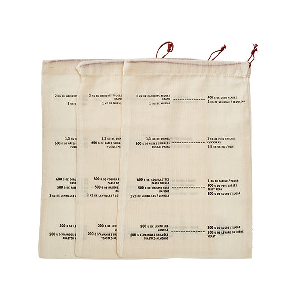 Set de 3 sacs coton gradués Elicuisine - Mathon - 3