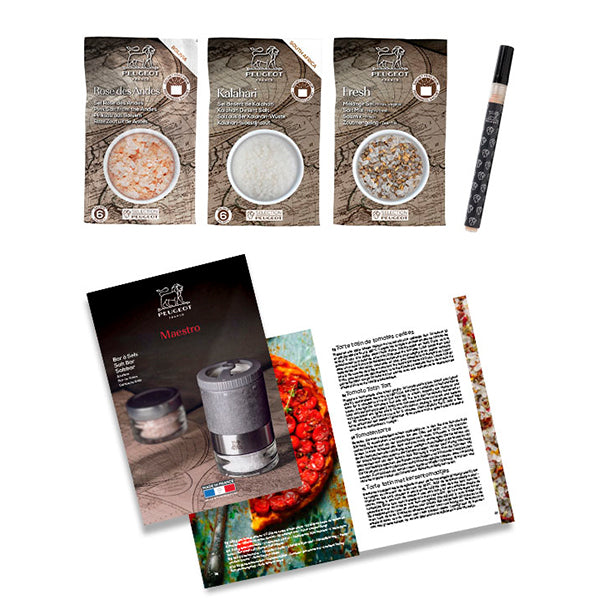 Coffret moulin à sel Maestro à réservoirs interchangeables et 3 sels  Peugeot - Mathon - 4