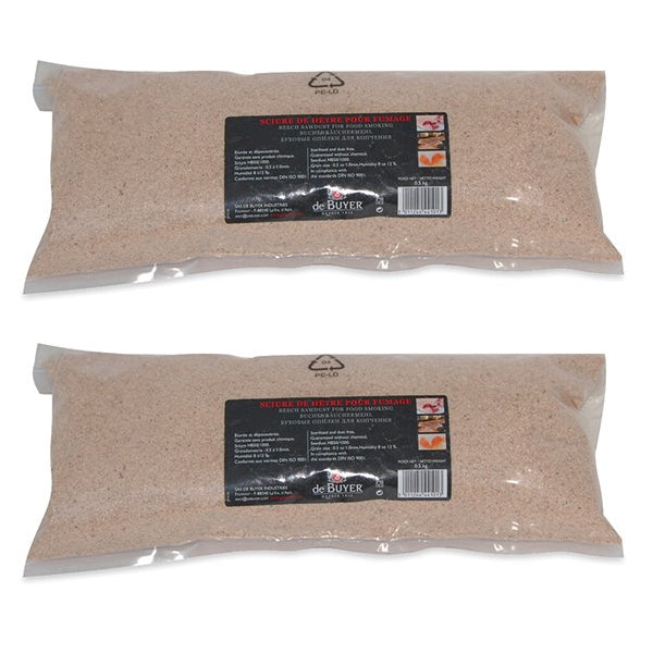 Lot de 2 paquets de 500g de sciures de hêtre pour fumage De Buyer - Mathon