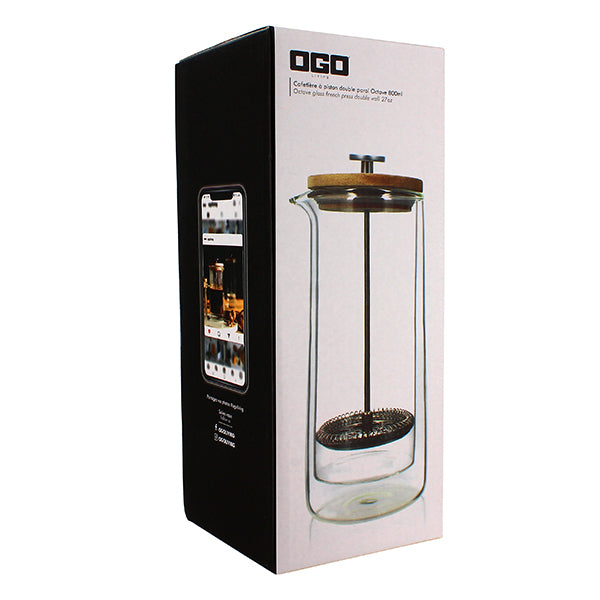 Cafetière à piston en verre double paroi Ogo - Mathon - 4