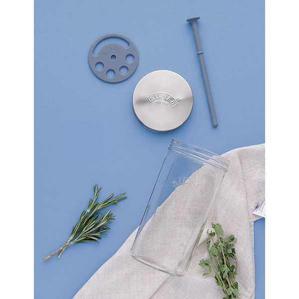 Set de préservation pour herbes en verre et silicone 1 L Kilner - Mathon - 6