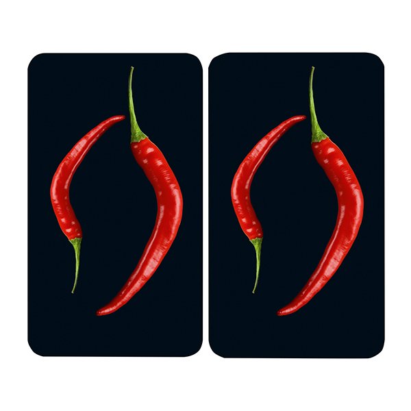 Set de 2 couvre plaques protection motifs Piments Wenko by Maximex - Mathon - 2
