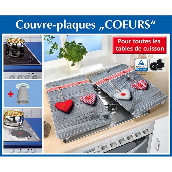 Set 2 couvre-plaques protection motifs Coeurs Wenko by Maximex - Mathon - 3