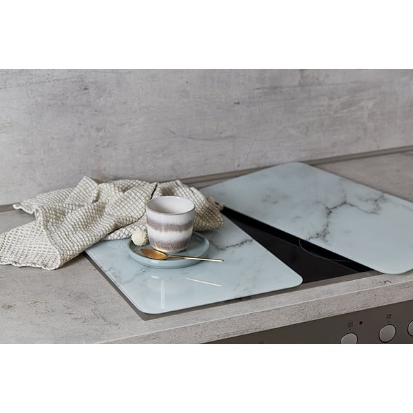 Set 2 couvre-plaques protection motif marbre Wenko by Maximex - Mathon - 3