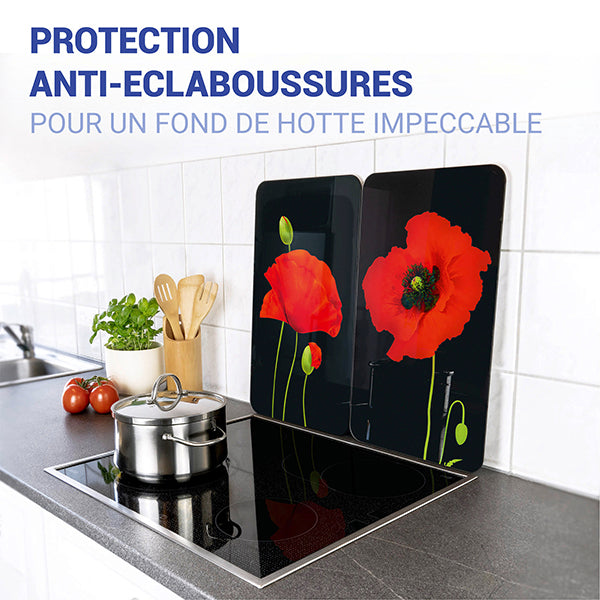 2 couvre-plaques protection motif coquelicots Wenko by Maximex - Mathon - 5