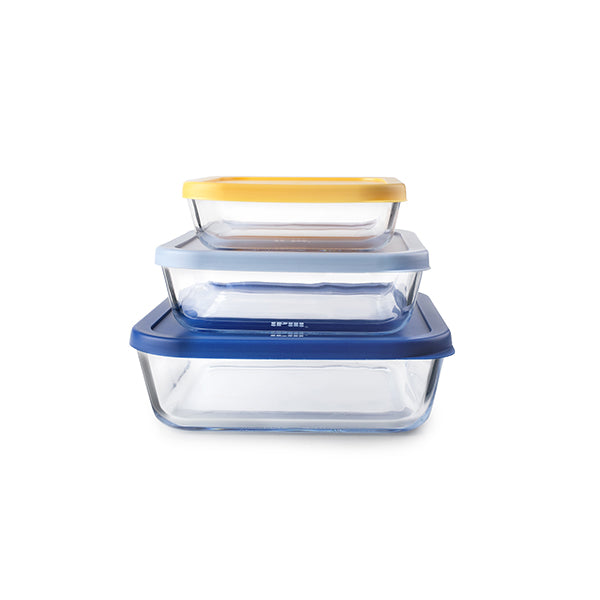 Set de 3 boîtes carrées en verre  Ibili - Mathon - 1