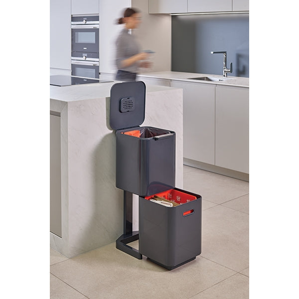Poubelle Totem Graphite 40 L - 2 compartiments 20 L Joseph Joseph - Mathon - 2