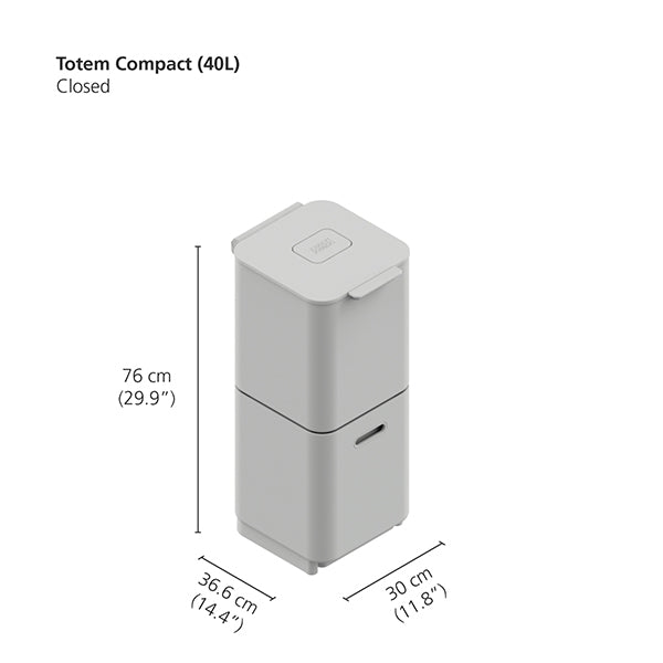 Poubelle Totem Graphite 40 L - 2 compartiments 20 L Joseph Joseph - Mathon - 5