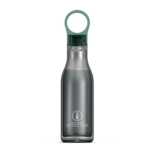 Bouteille isotherme isolée sous vide Loop 500 ml vert mat Joseph Joseph - Mathon - 2