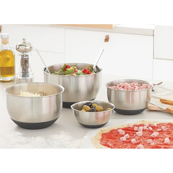 Set 4 petits bols en inox avec base silicone 10,5 à 17 cm Mathon - Mathon - 6
