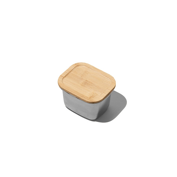Boite en inox avec couvercle en bambou 450 ml compatible micro-ondes Yoko Design - Mathon - 1
