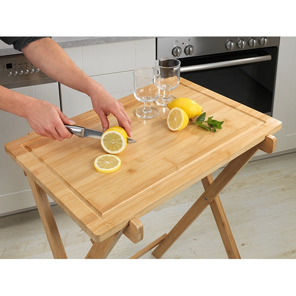 Table pliante avec plateau amovible Lugo en bambou Wenko by Maximex - Mathon - 3
