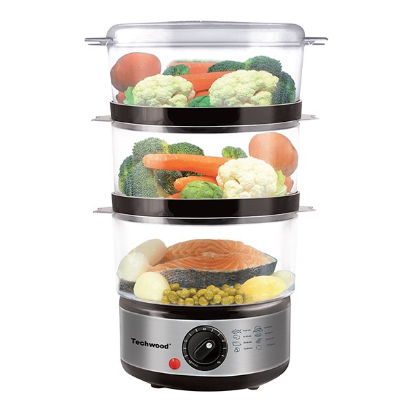 Cuiseur vapeur compact 3 paniers 6 L TCV-364 Techwood - Mathon