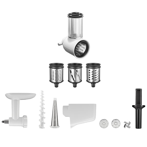 Kit 3 accessoires Passoire à fruit et légume, tranche râpe et hachoir 5KSMFPPC Kitchenaid - Mathon - 1