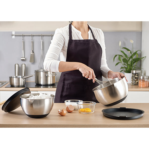 Lot robot cuiseur multifonction 4,5 L 1000 W et 2 bols inox avec couvercles Mathon - Mathon - 5