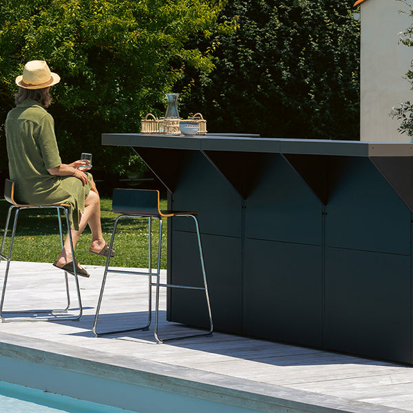Modulo comptoir bar 120 cm gris cargo ENO - Mathon - 4