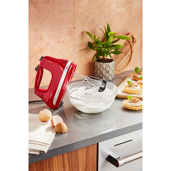 Batteur à main électrique 6 vitesses 60 W rouge empire 5KHM6118EER Kitchenaid - Mathon - 2